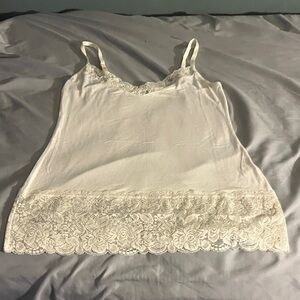 The Limited White Tank Top with Lace